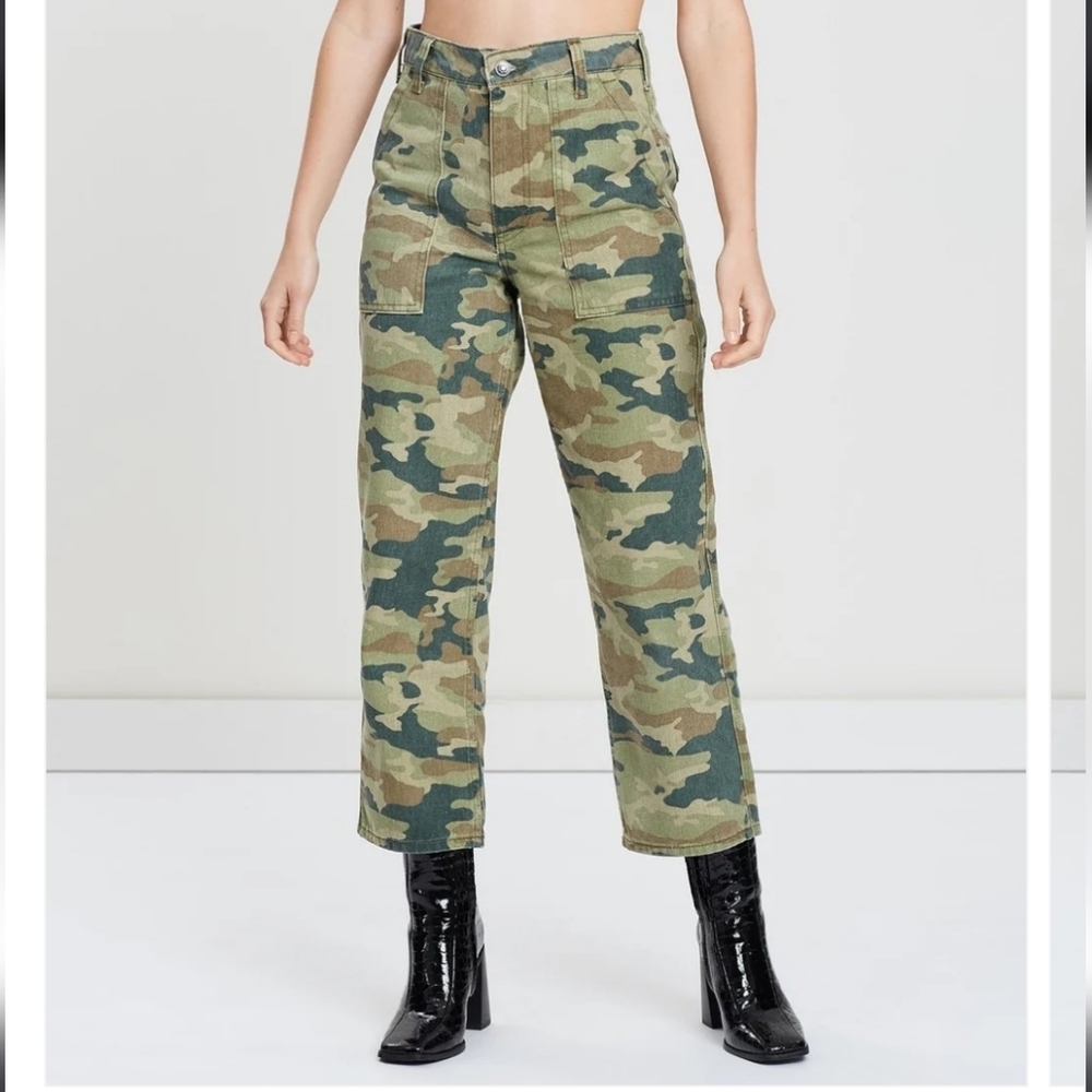 Free People Camouflage High Rise Jeans
